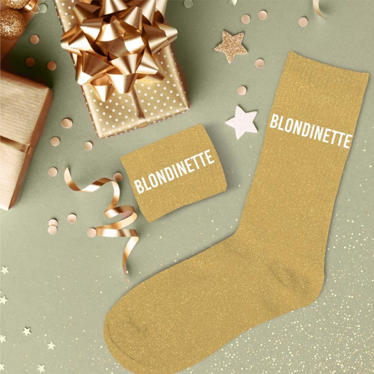 Paire de chaussettes Paillettes Blondinette  Jaune