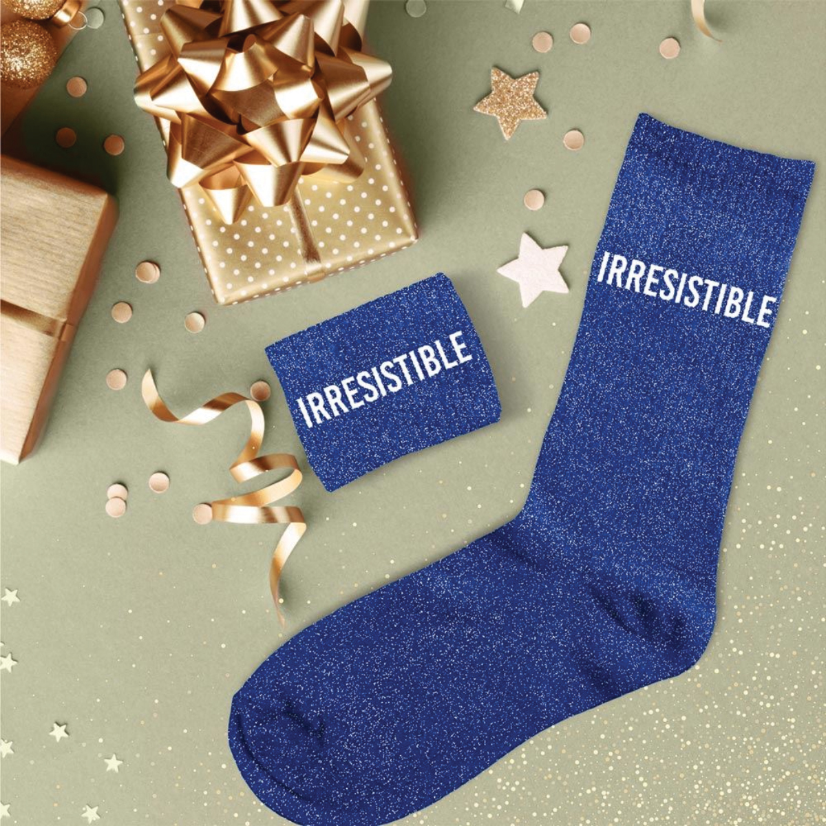 Paire de chaussettes paillettes irrsistible  Bleu