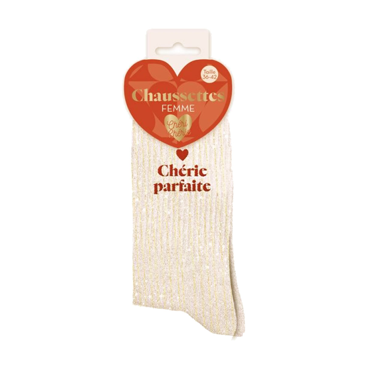 Paire de Chaussettes Pailletes Chrie Parfaite - Beige et Or