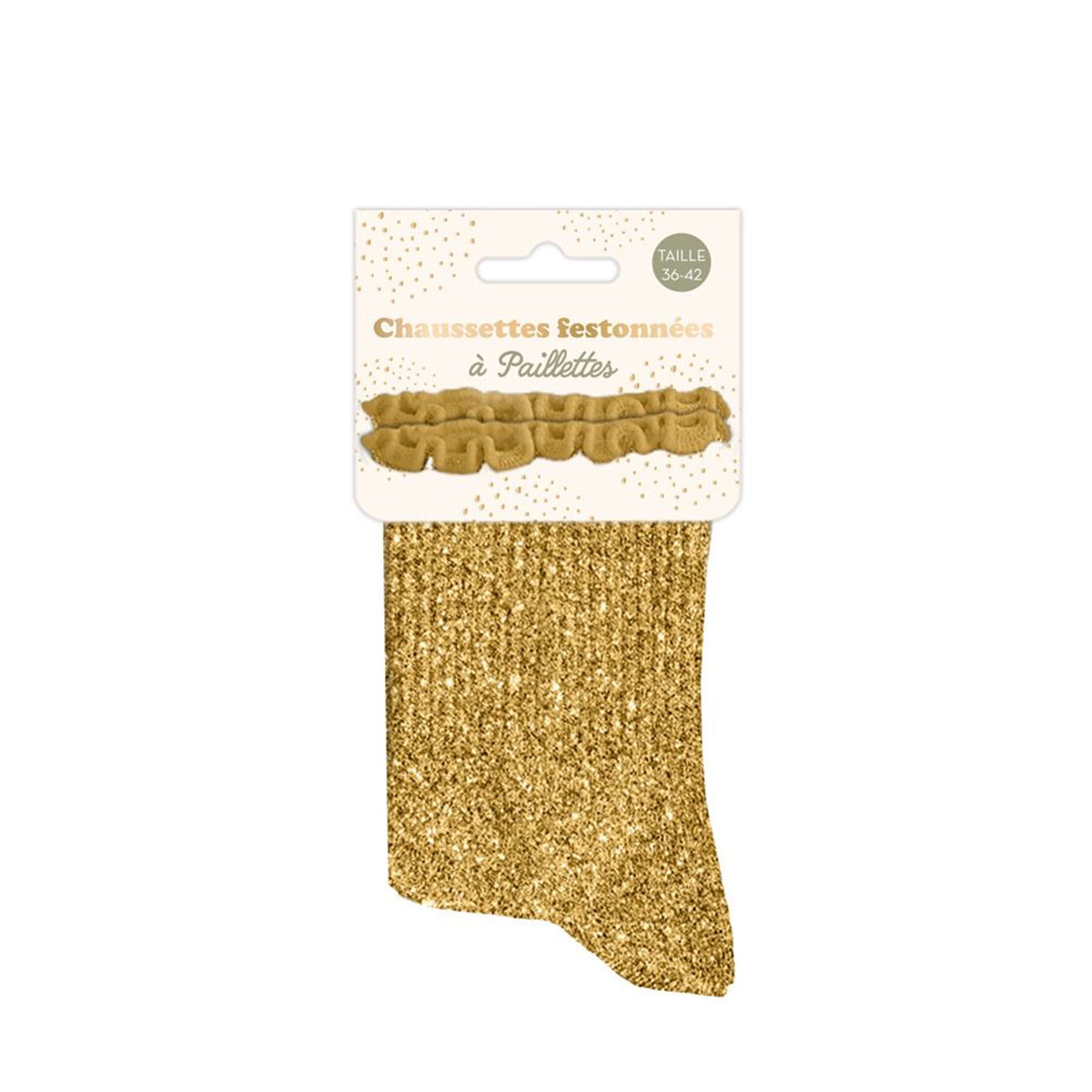 Paire de chaussettes paillettes  feston  Or