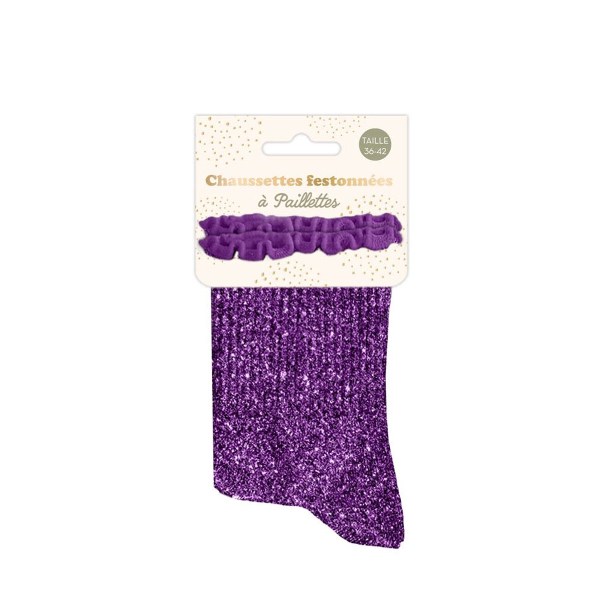 Paire de Chaussettes Paillettes  Feston  Violet