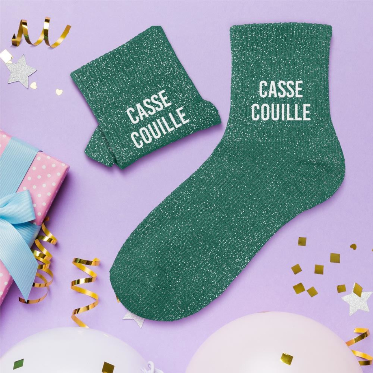 Paire de chaussettes  paillettes Casse Couille