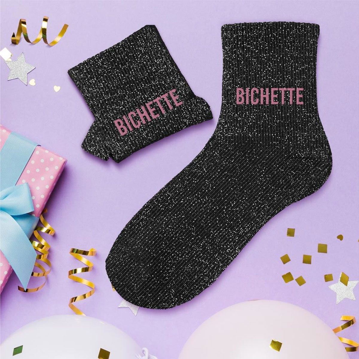 Paire de Chaussettes Paillettes Bichette  Noir