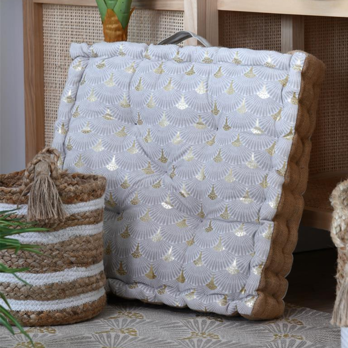 Coussin de sol en coton 44 x 44 x 9 cm - Sultan