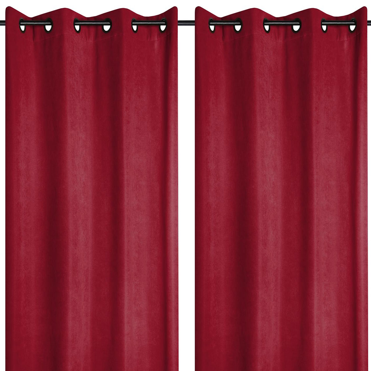 Rideau tamisant  illets Harvard rouge 260 x 140 cm