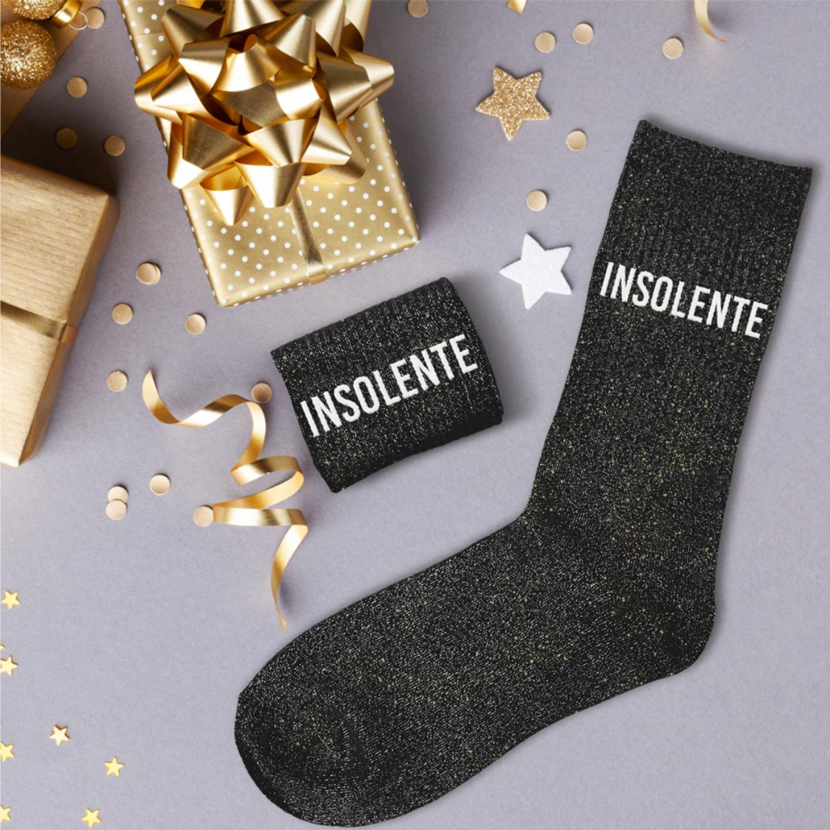 Paire de chaussettes Paillettes Insolente  Noir