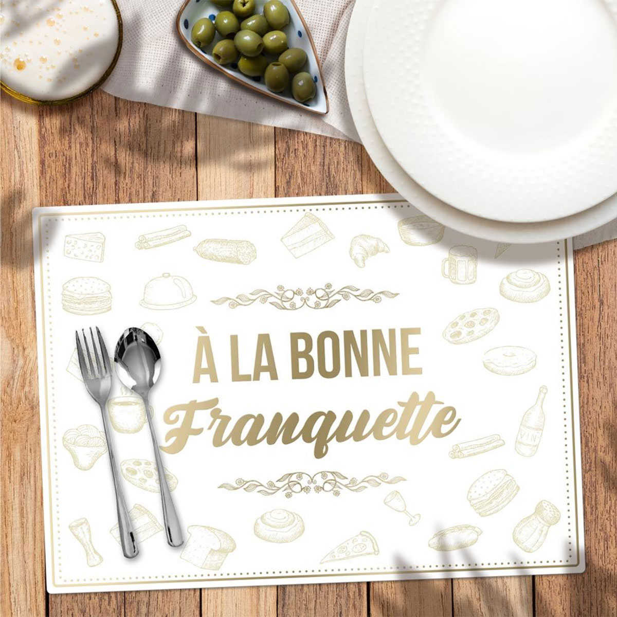 Set de table A la bonne franquette - Inscription dore