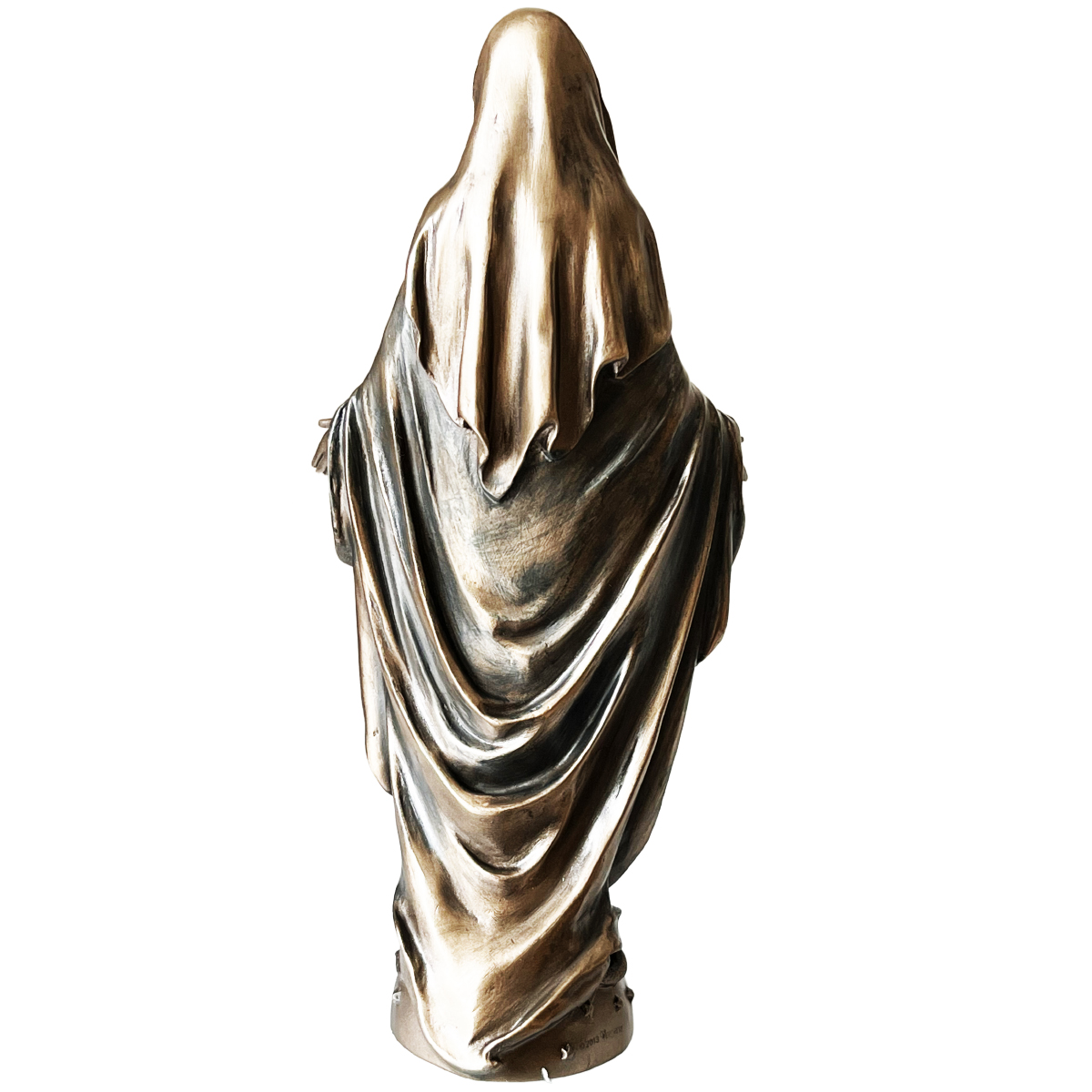 Figurine Vierge Marie en bronze coul  froid 20 cm