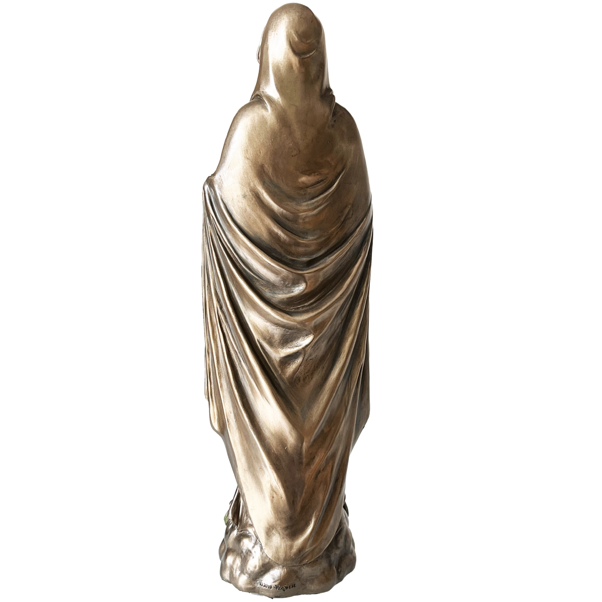 Figurine Vierge Marie en bronze coul  froid 28 cm