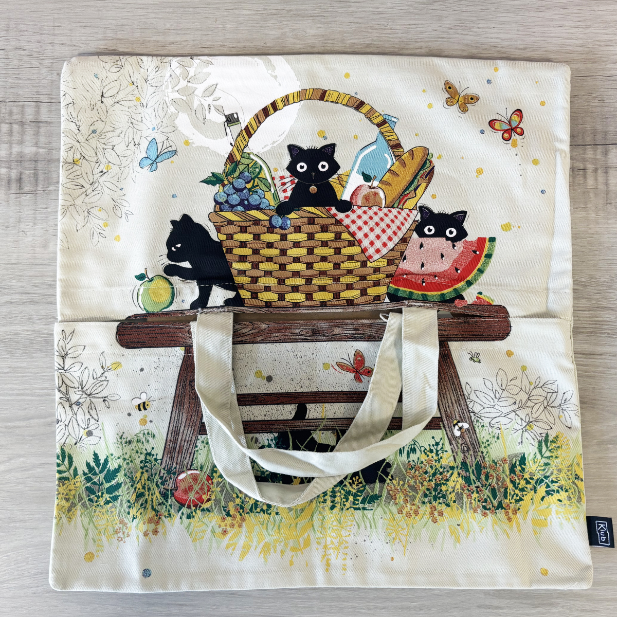 Sac  tarte pique-nique de chatons en coton - Kiub