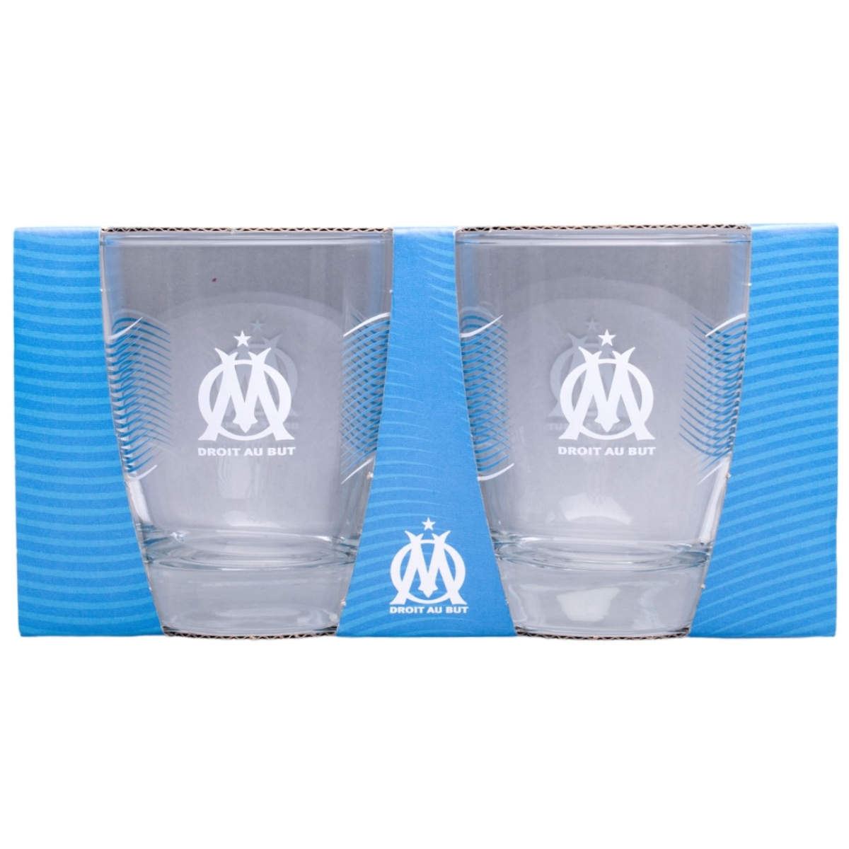 Verres  eau Olympique de Marseille en set de 2