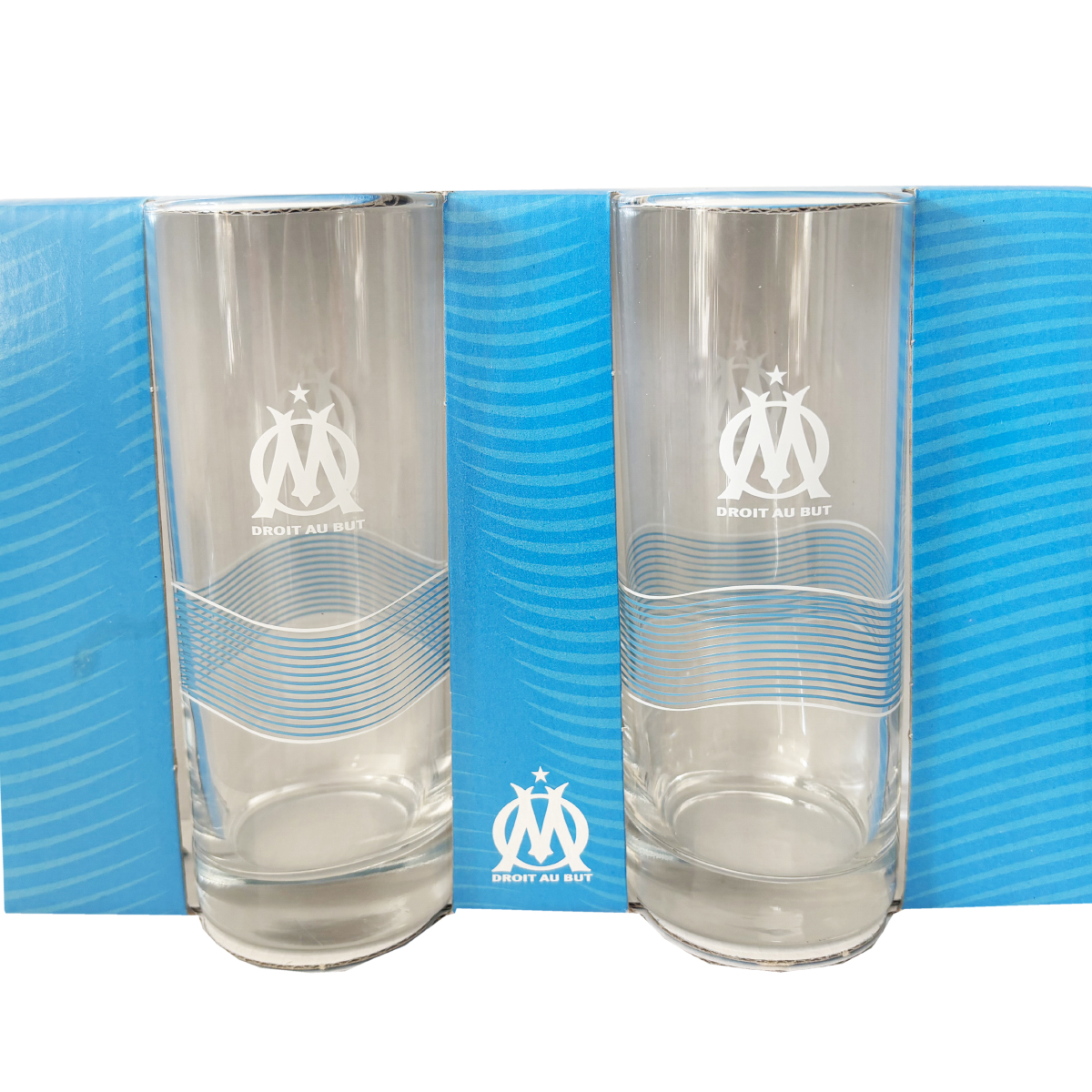 Verres  eau Olympique de Marseille en set de 2