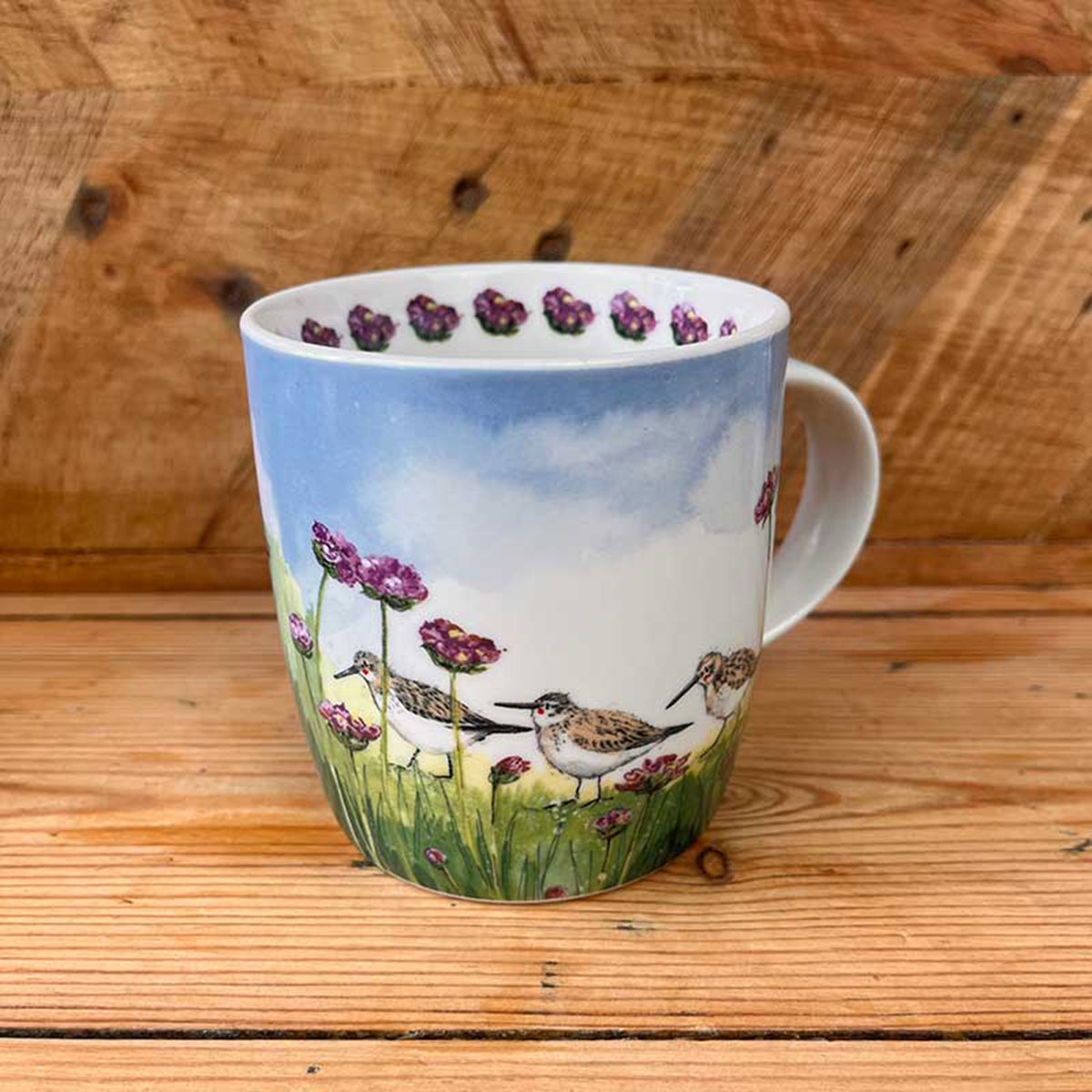 Mug en porcelaine Dunlin and Thrift par Alex Clark