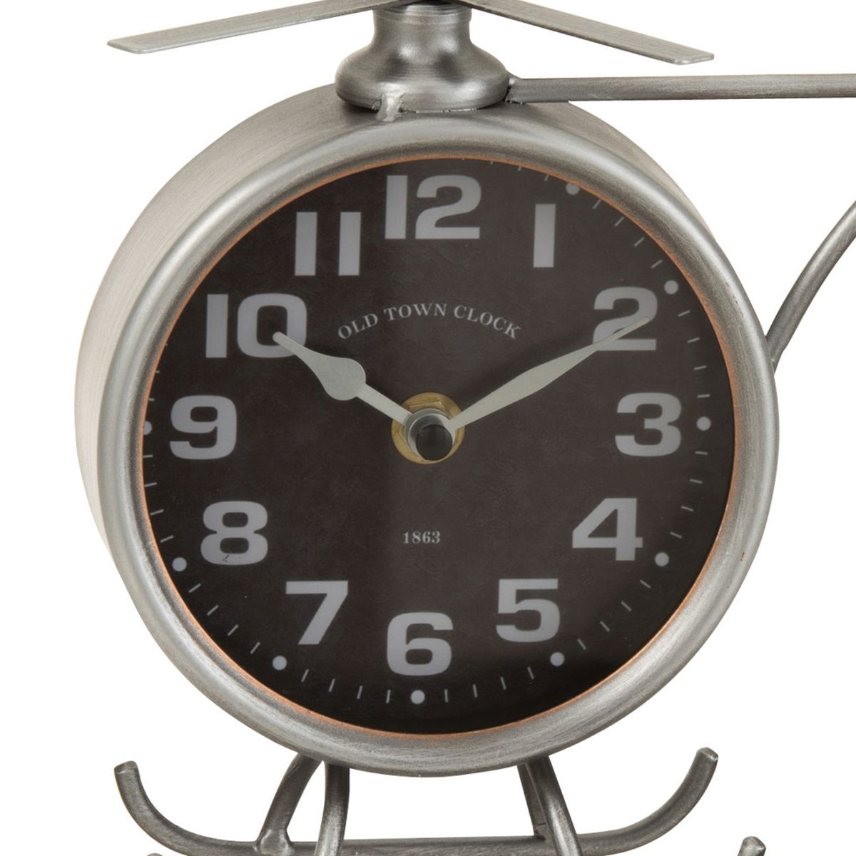 Horloge Hlicoptre Vintage en mtal vieilli 20 cm