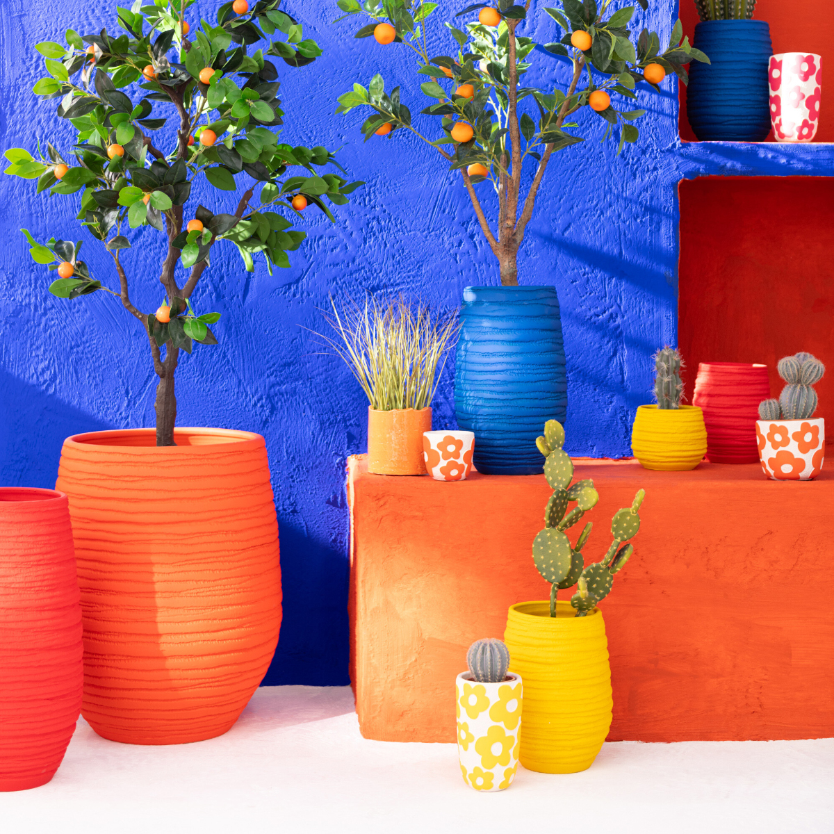 Cache pot rouge en cramique Fiesta 15 cm