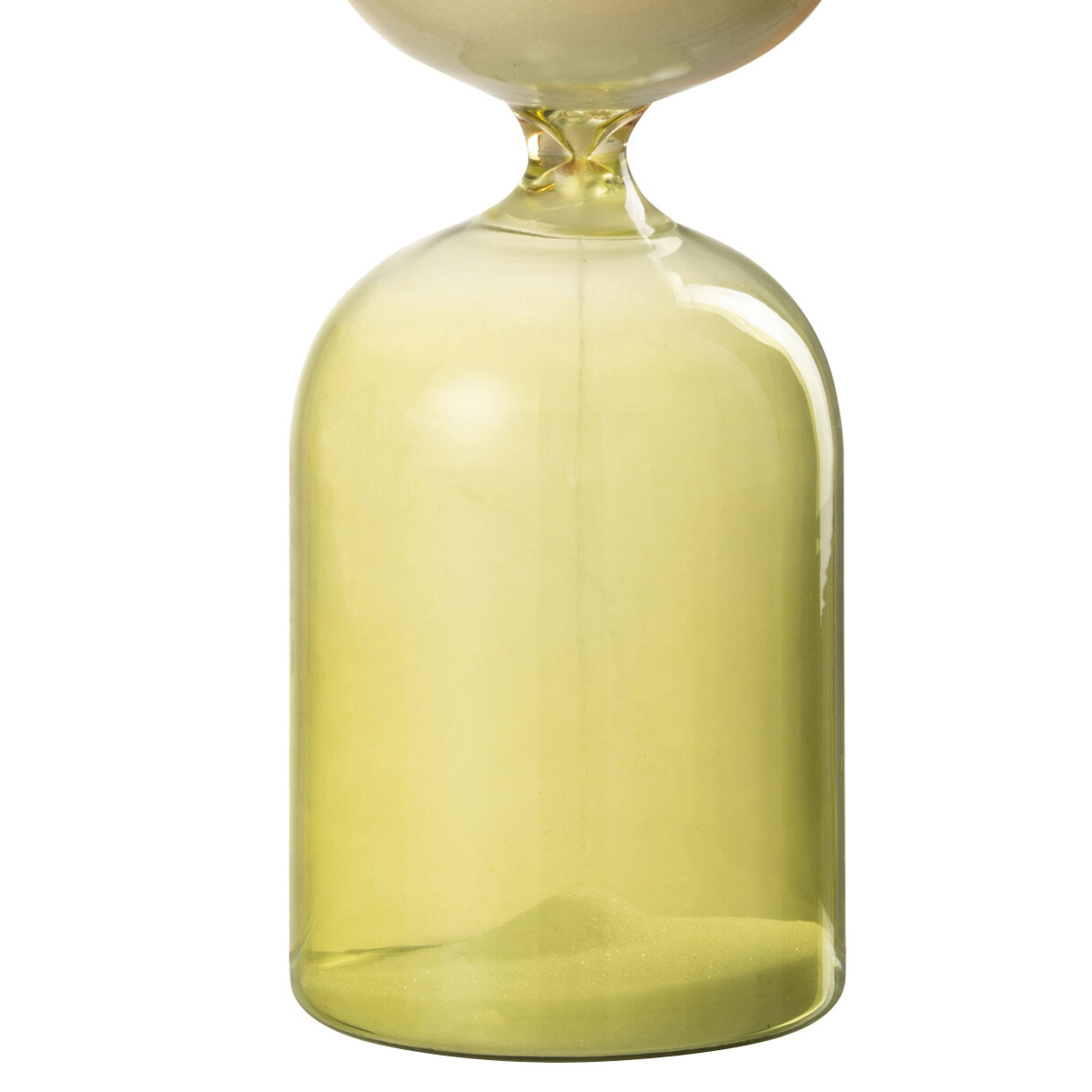 Sablier dco en verre jaune avec sable blanc - 30 minutes