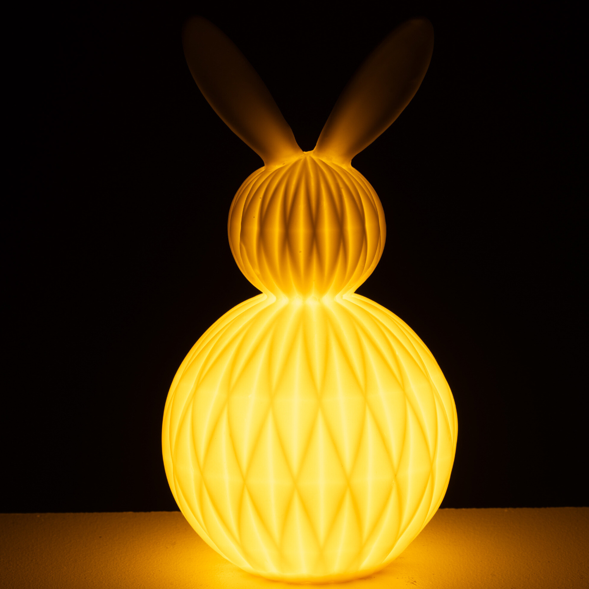 Lampe LED lapin en porcelaine - 25 cm