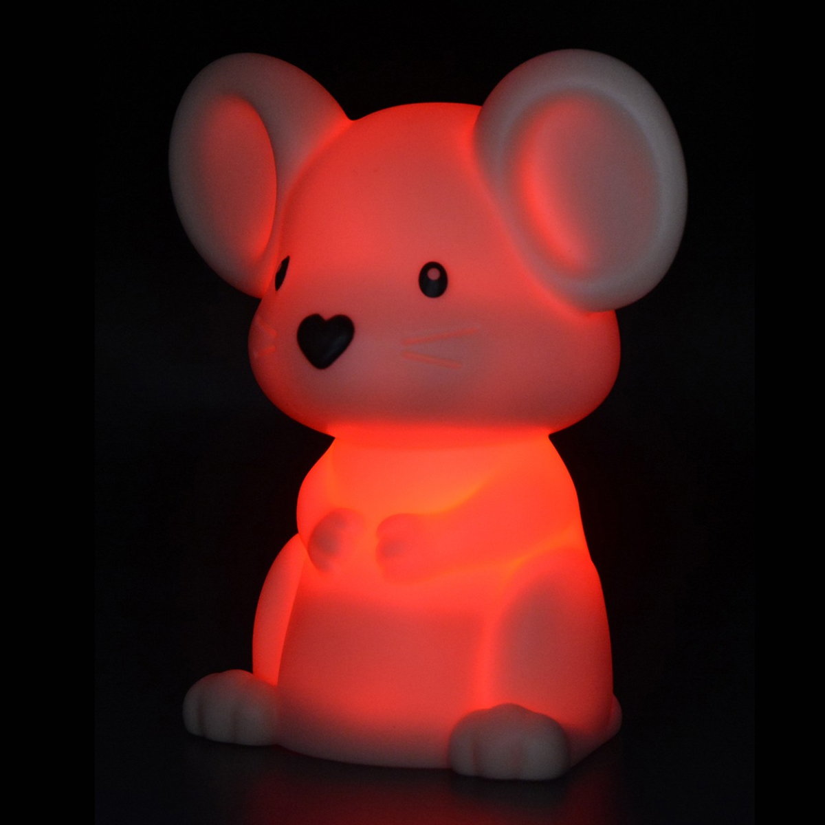 Mini veilleuse petit rat rose LED variation de couleurs