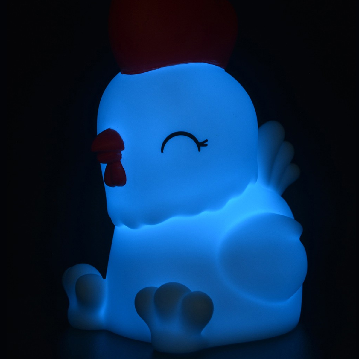 Veilleuse Petit coq Blanc LED variation de couleurs