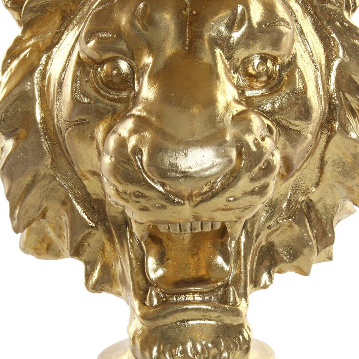 Figurine plateau Tte de Lion en rsine Dore - 30 cm