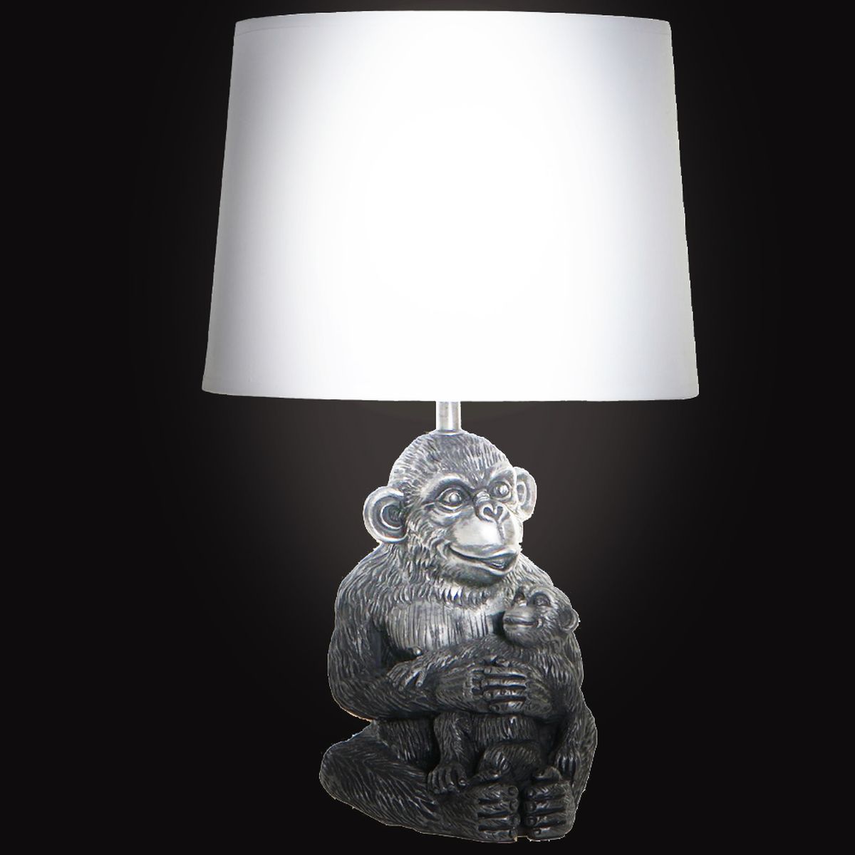 Lampe Singe Gris en rsine - 48 cm