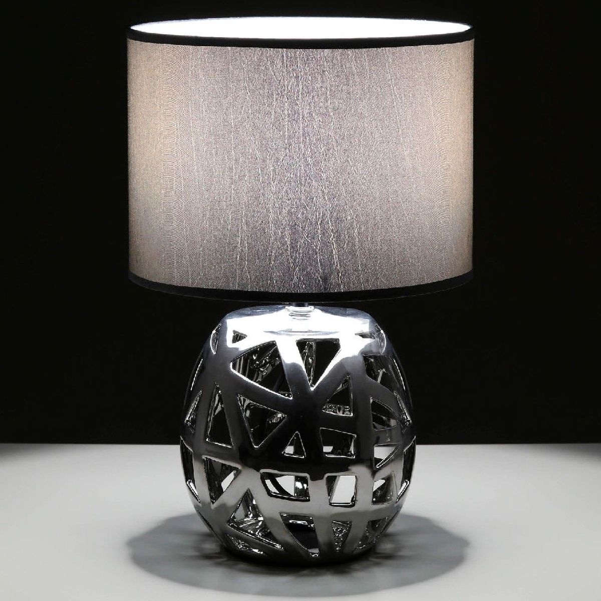 Lampe de table en Cramique - Argent - 36 cm