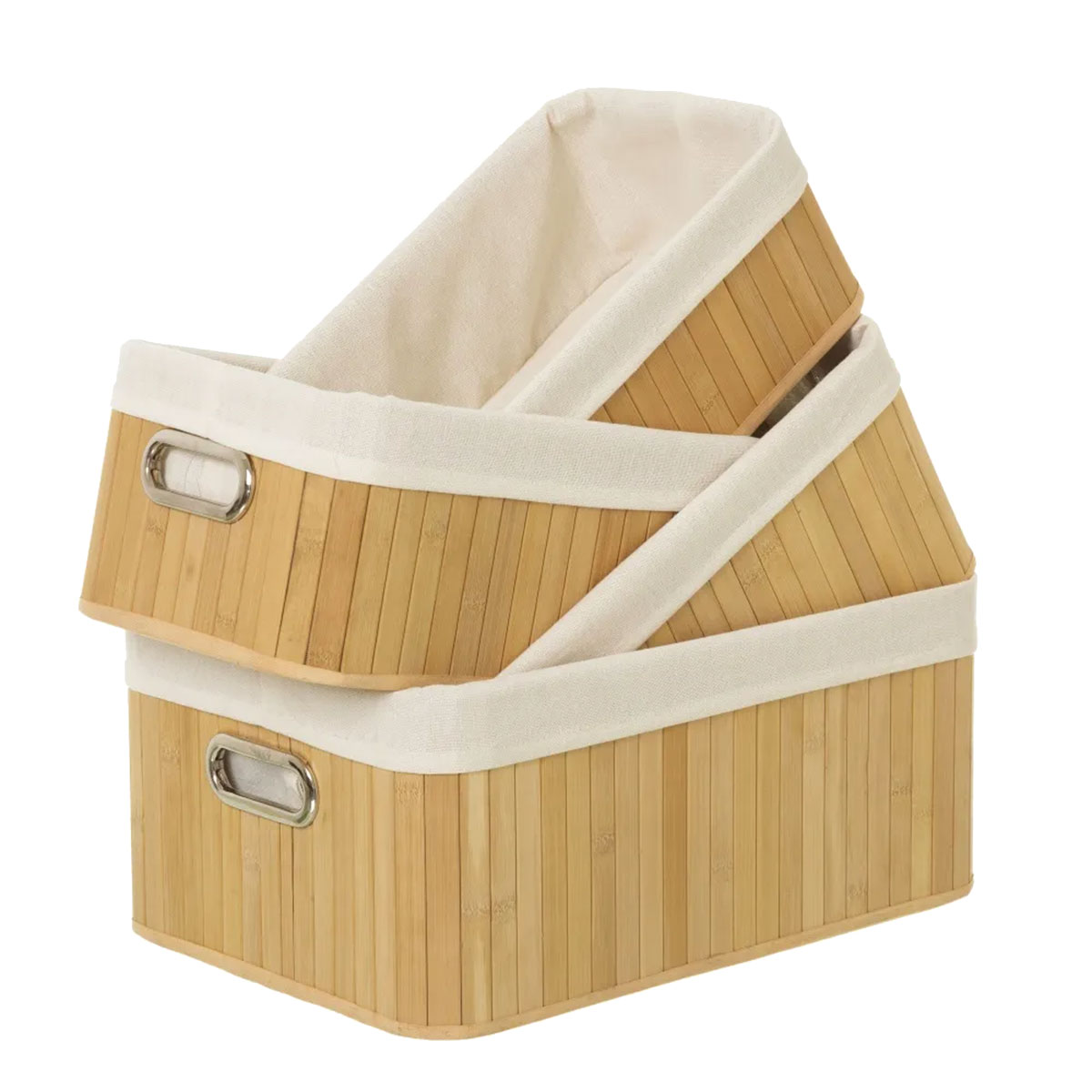 Set de 4 paniers de rangement en Bambou