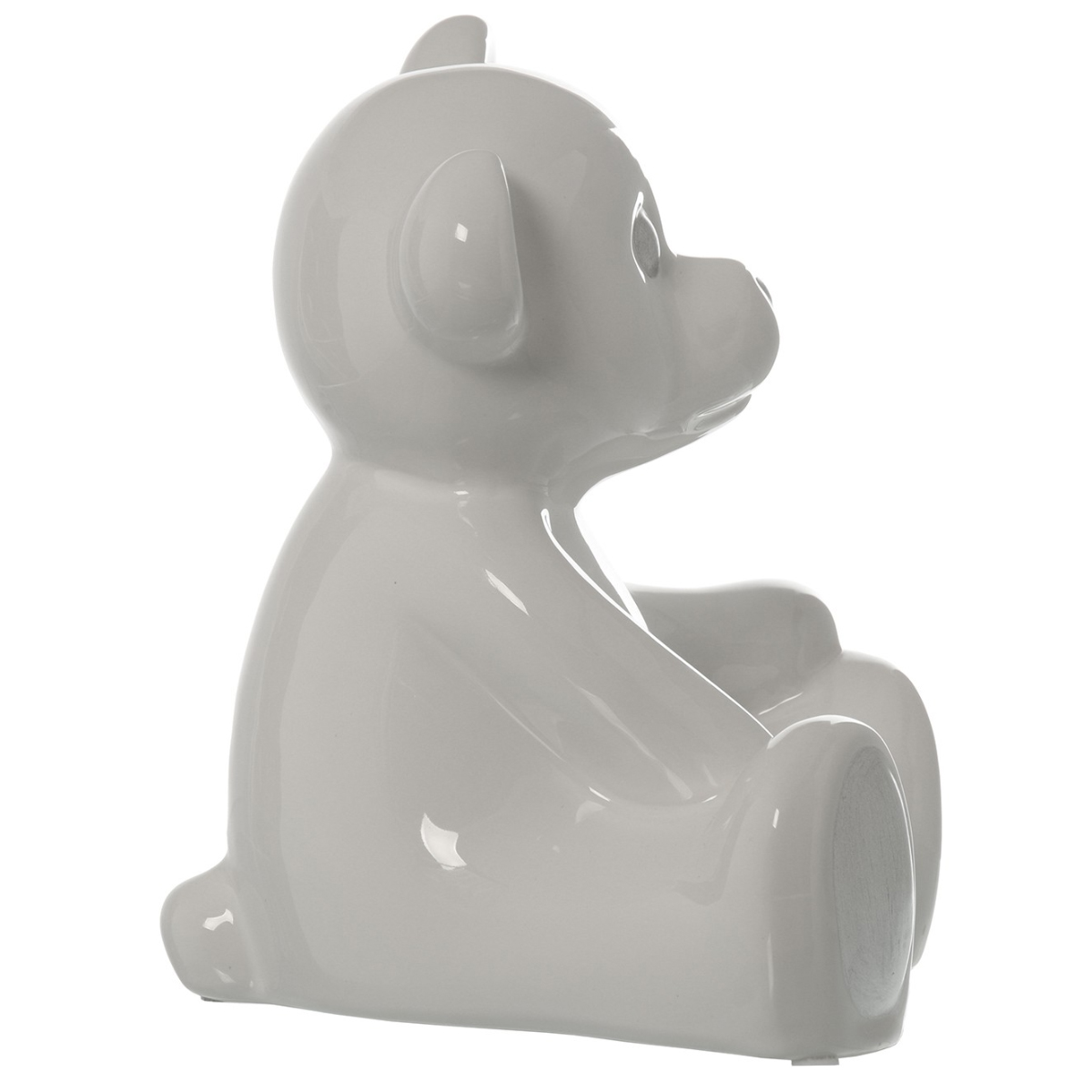 Figurine ourson blanc et argent en cramique 22 cm