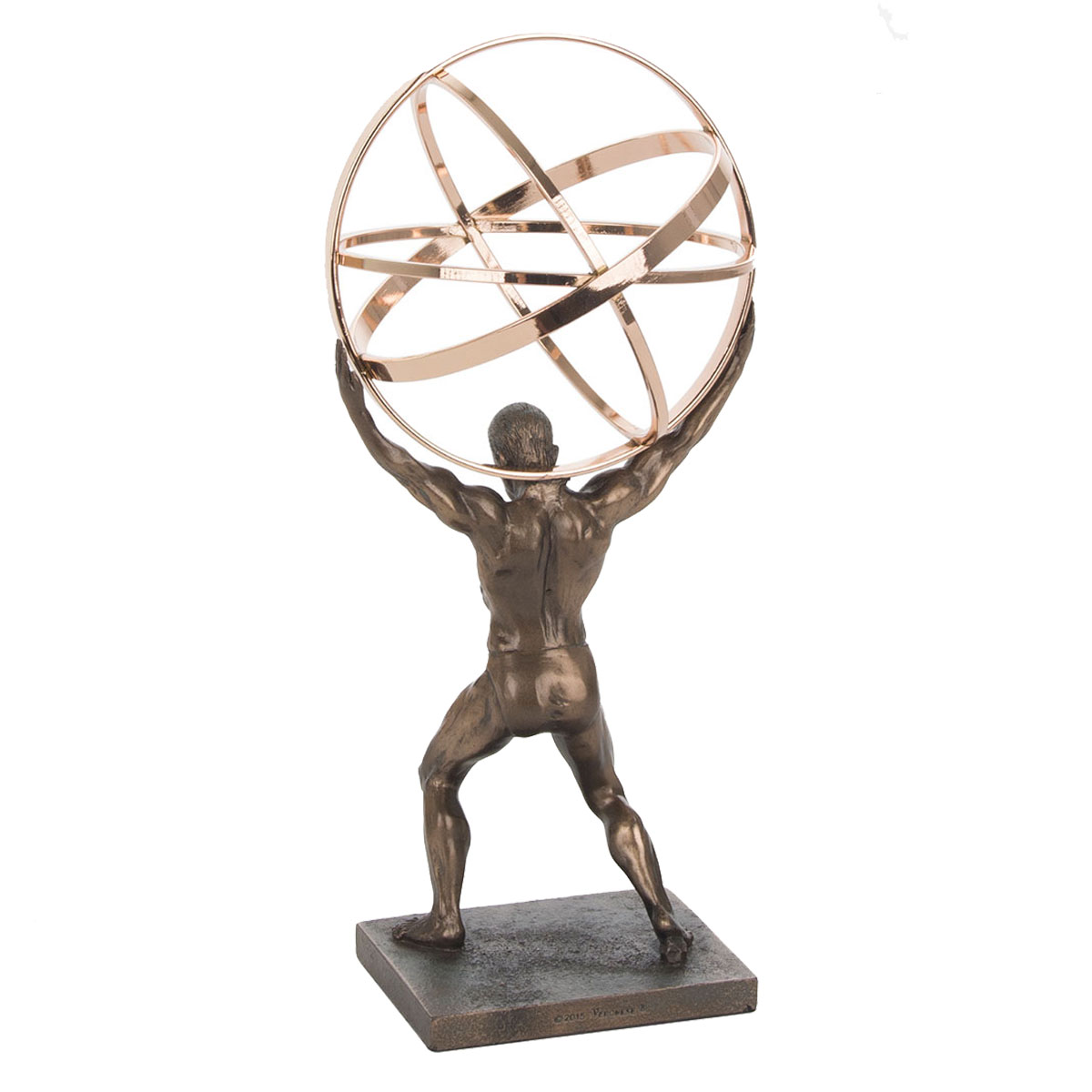 Figurine Gant Atlas en rsine aspect bronze 22 cm