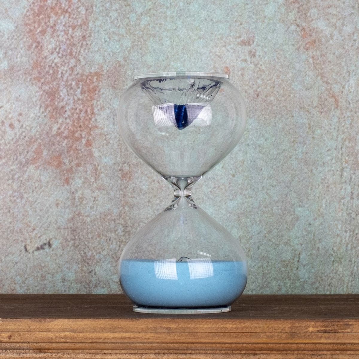 Sablier style pur en verre avec sable Bleu - 17 cm