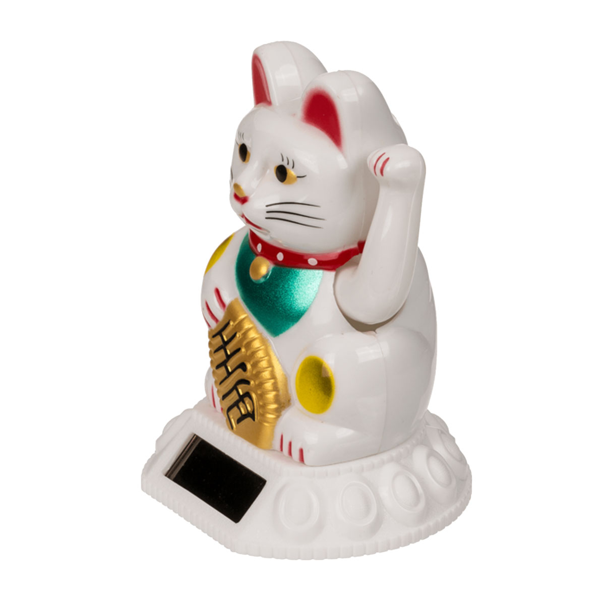 Figurine Solaire Maneki Nko - Lucky Cat Japonais blanc