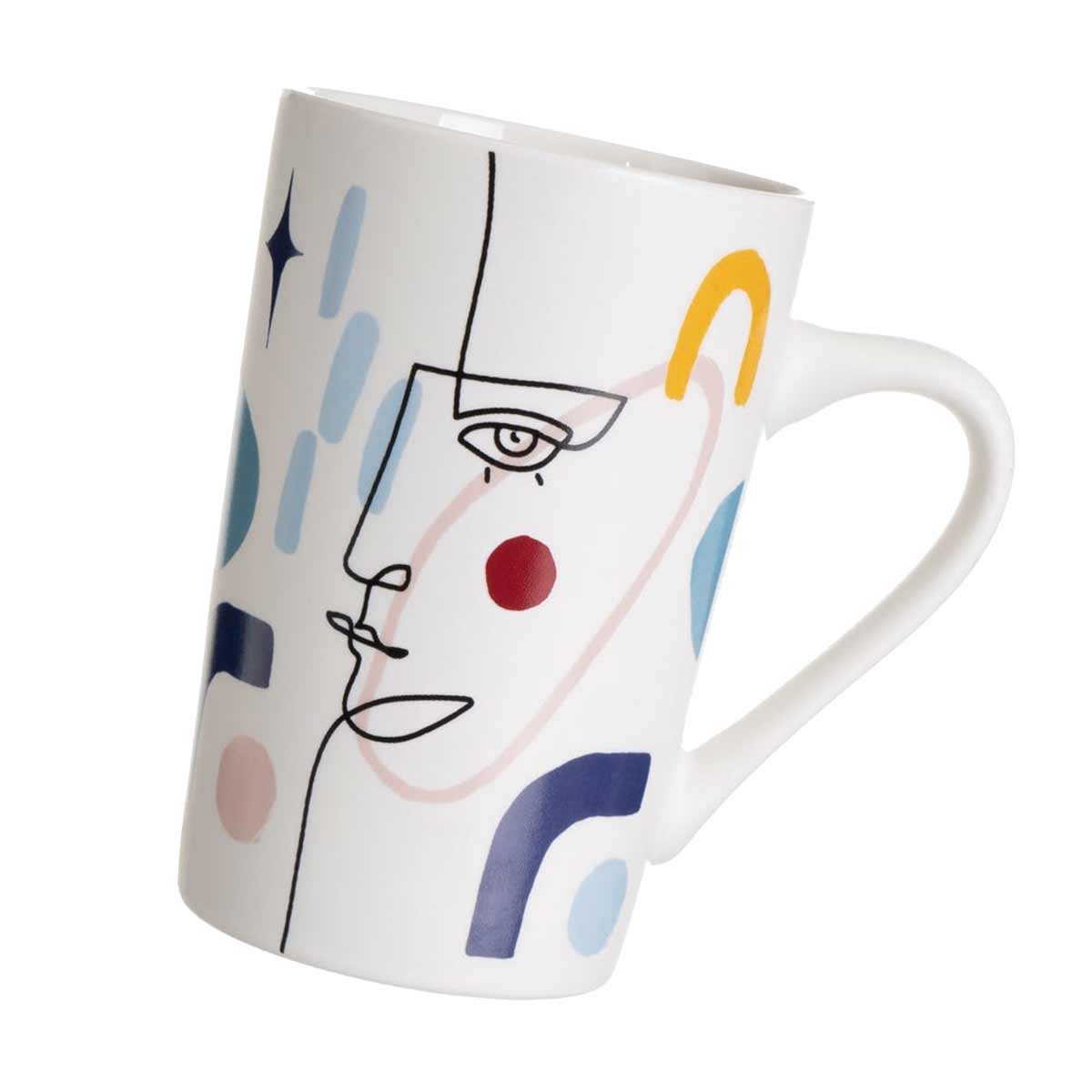 Ensemble de 4 mugs visages en cramique