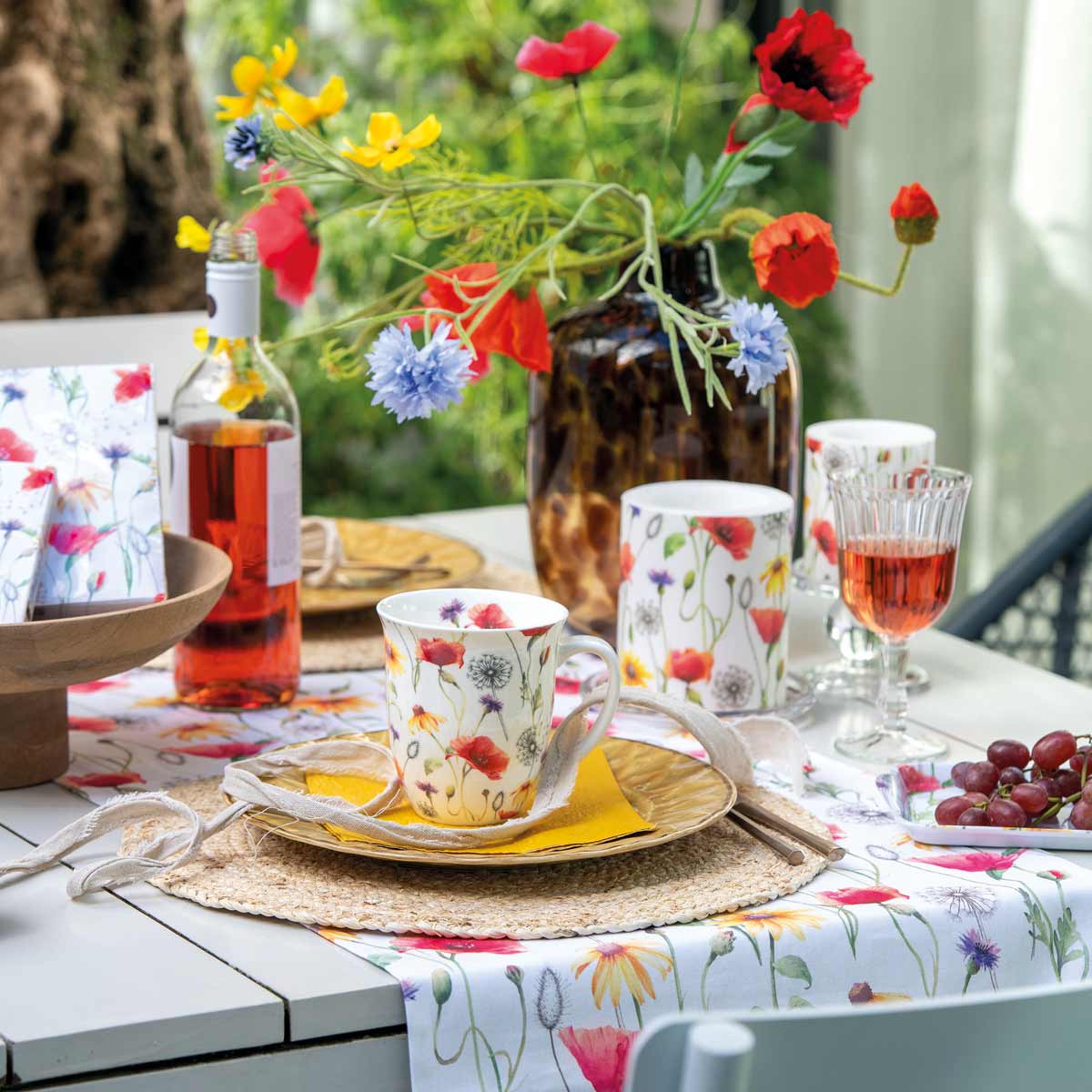 Mug en Porcelaine fine - Prairie de coquelicots