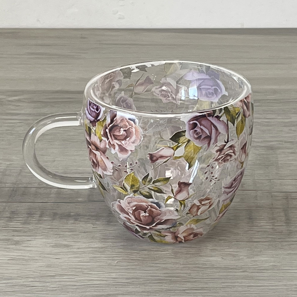 Tasse pour le th double paroi - Roses josephine