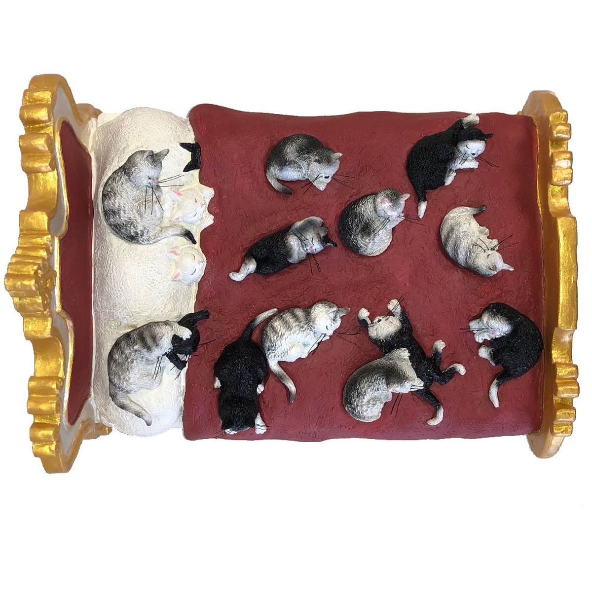 Figurine Les chats de Dubout - Des Chats sur un lit