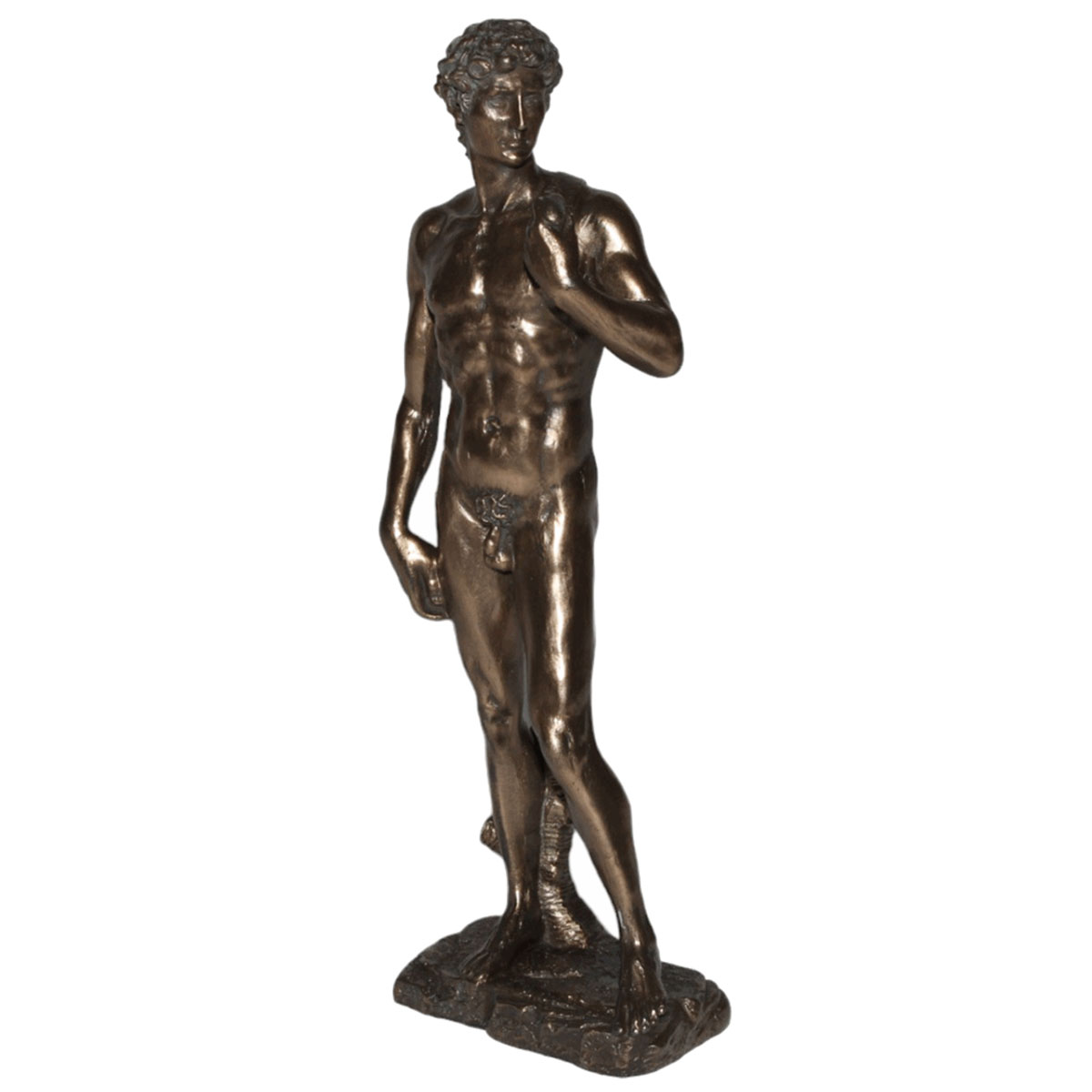 Figurine David de Michelangelo en rsine aspect bronze 18,5 cm