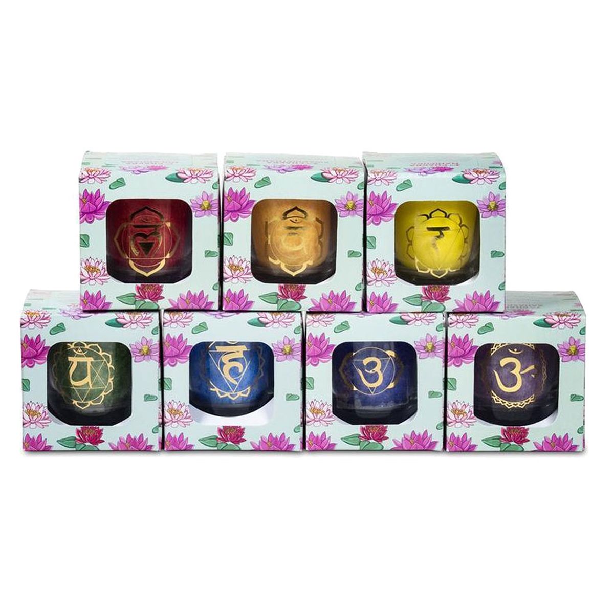 Coffret de 7 bougies votives Chakra parfumes