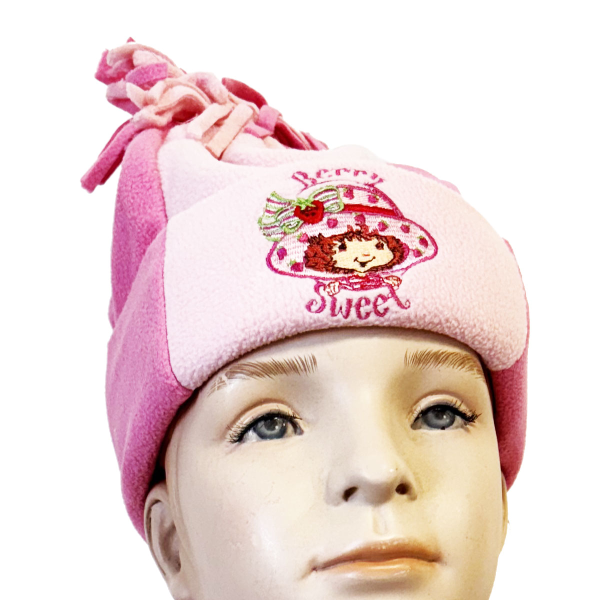 Set bonnet charpe polaire Charlotte aux fraises rose 3-8 ans