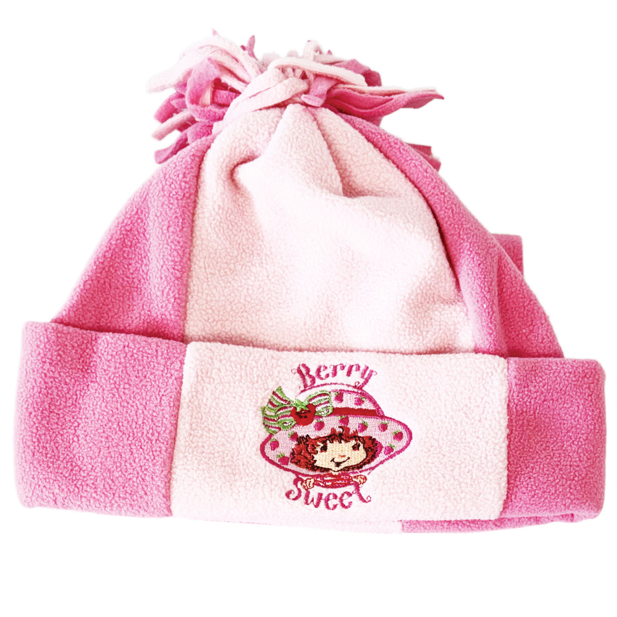 Set bonnet charpe polaire Charlotte aux fraises rose 3-8 ans