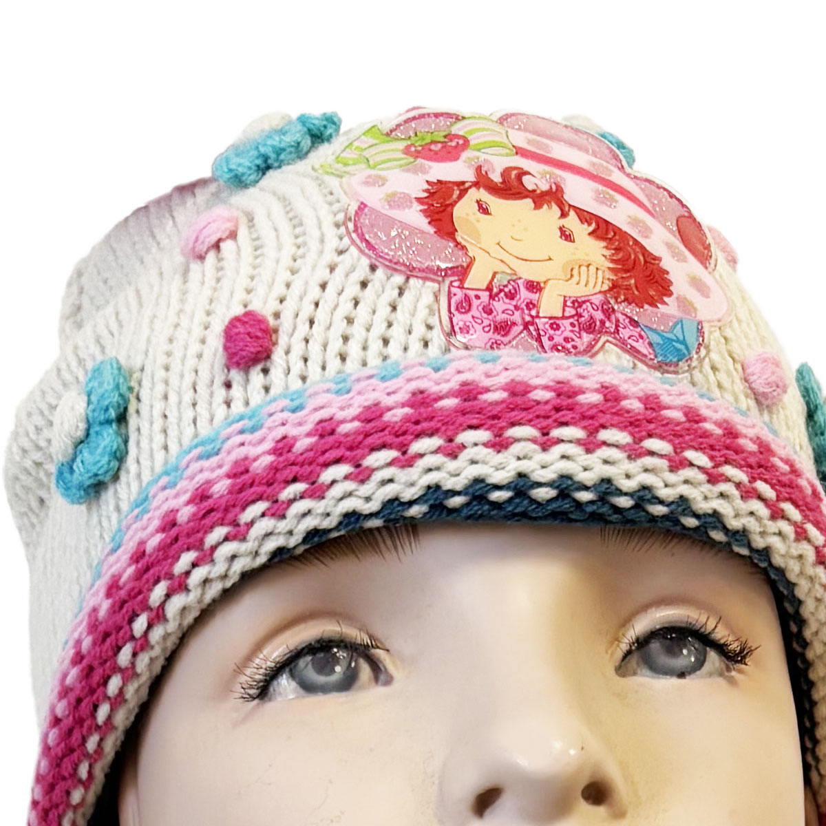 Set bonnet charpe Charlotte aux fraises beige taille 2-4 ans