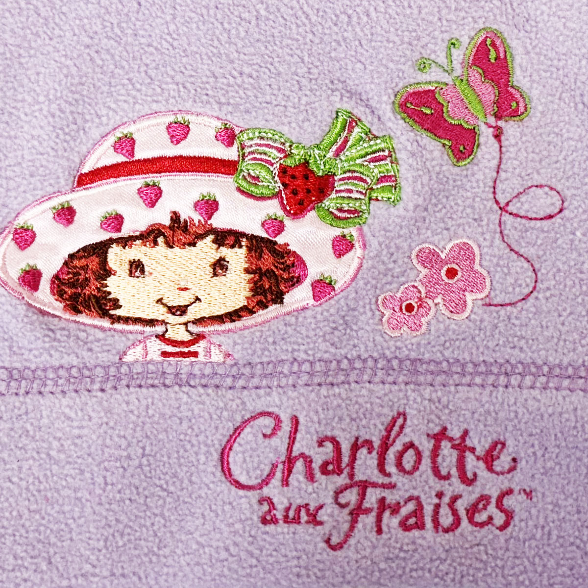 Bonnet polaire enfant Charlotte aux Fraises  Parme brod 3/6 an