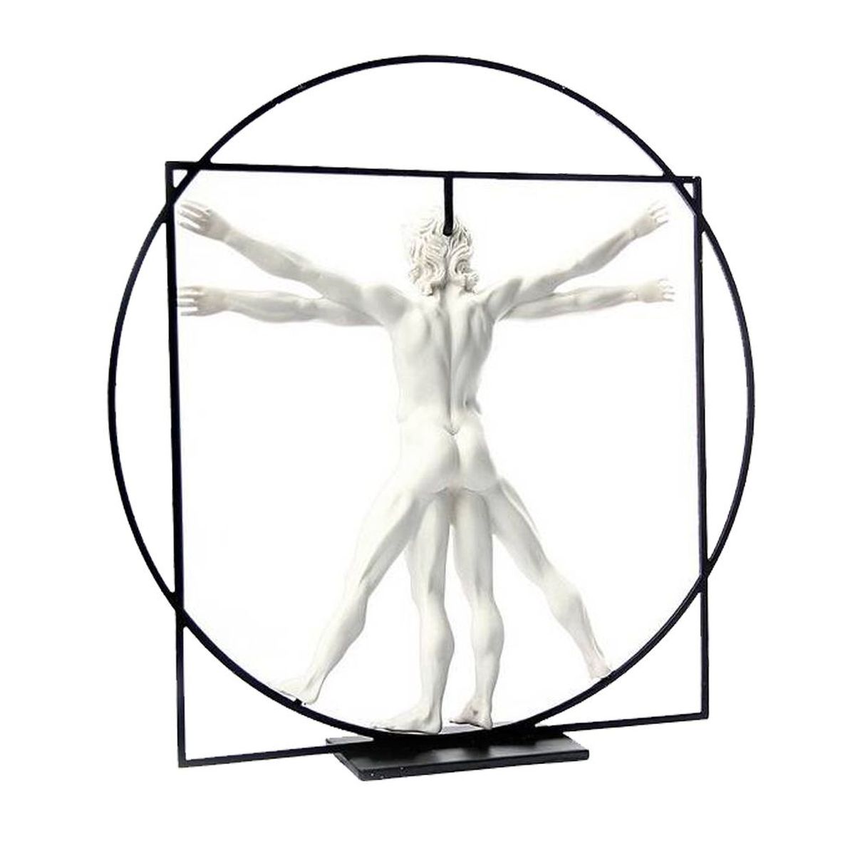 Figurine Lonard de Vinci - l'homme de Vitruve - Blanc 22  cm