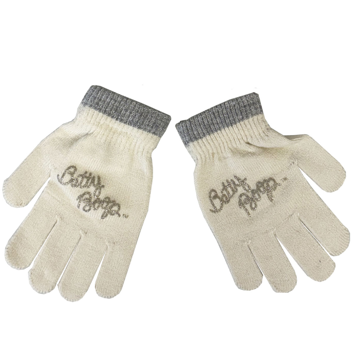 Set bonnet et gants enfant Betty Boop  Beige avec broderies