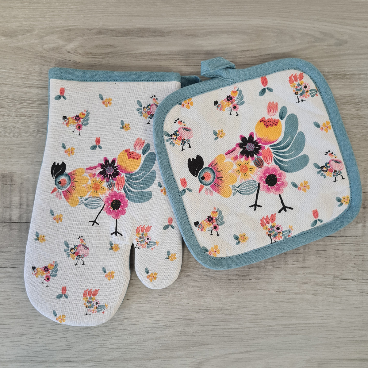 Manique en coton Poulettes - Collection Garance