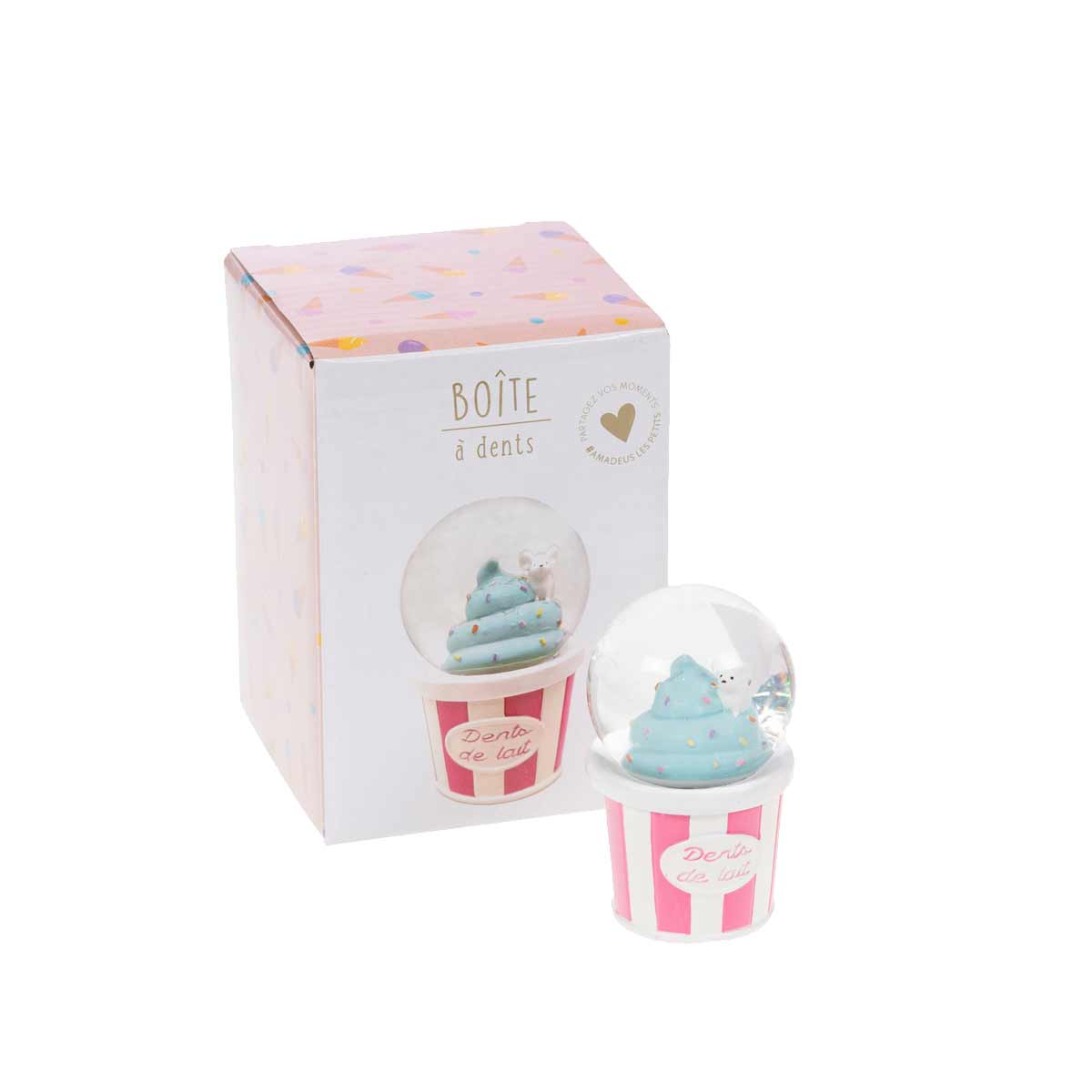 Petite boite  dents de lait souris sur pot de glace