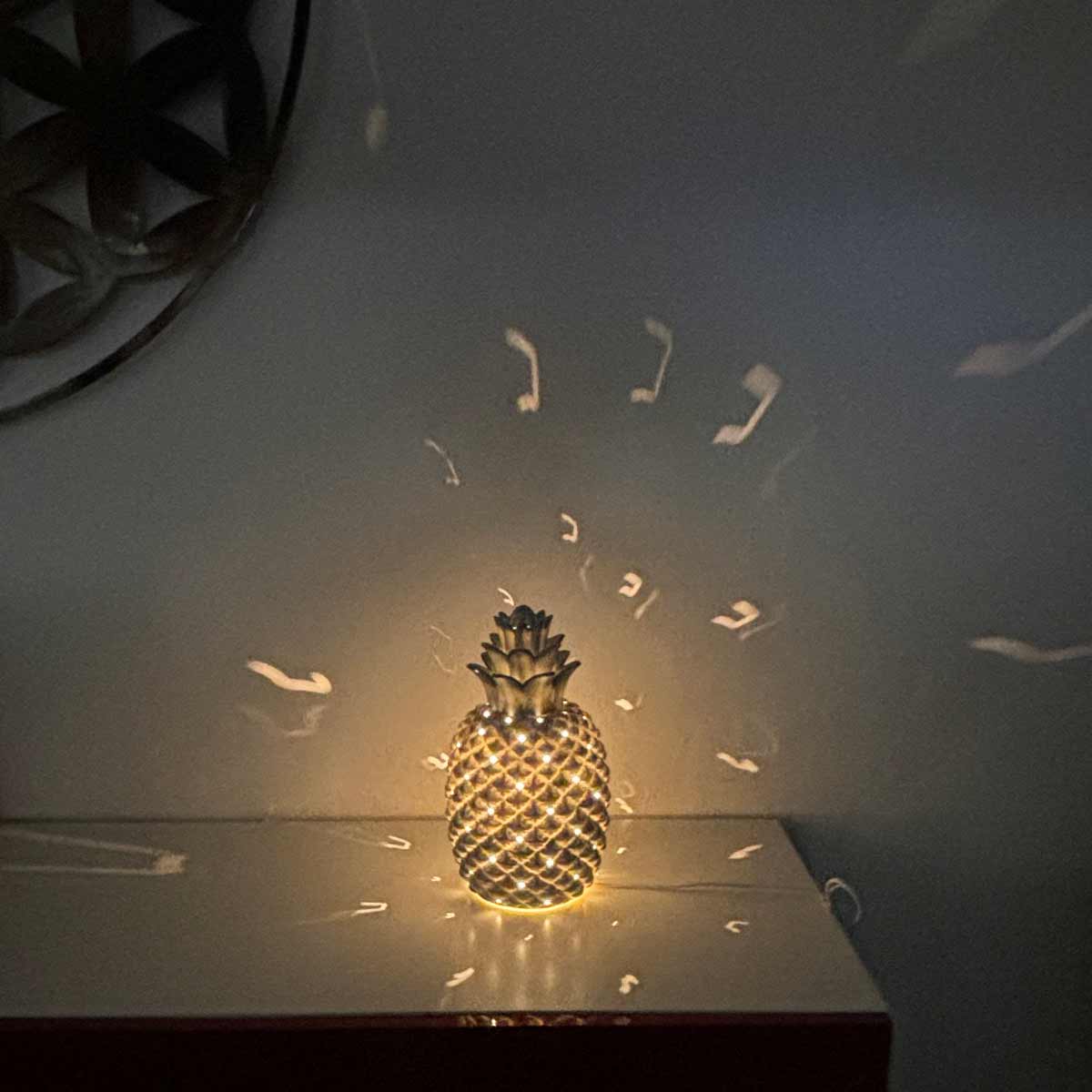 Lampe Ananas Argente en porcelaine 30 cm