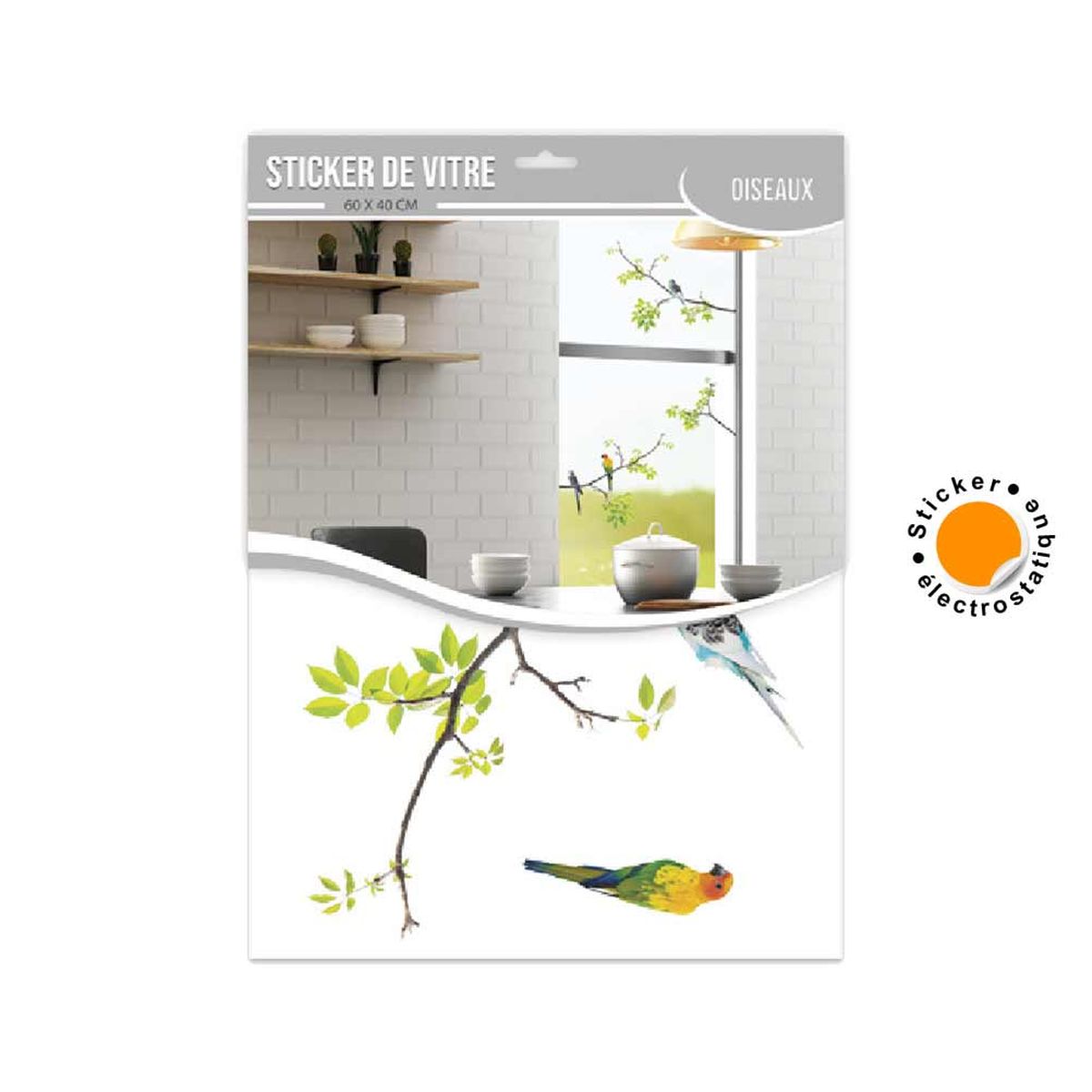 Stickers de vitres Oiseaux sur branches