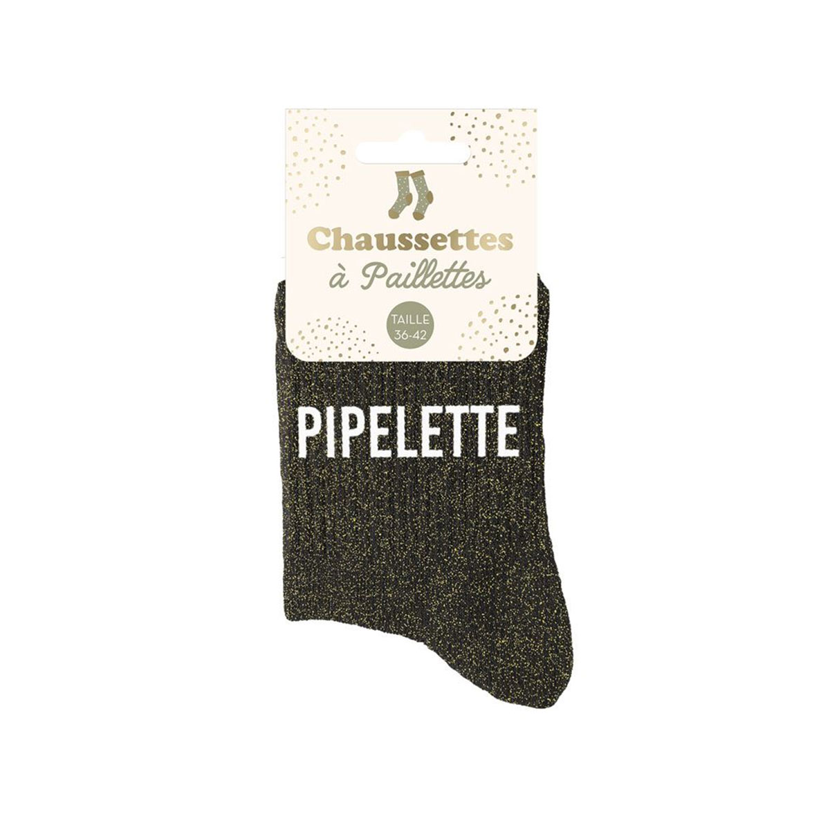 Paire de chaussettes Paillettes Pipelette  Noire