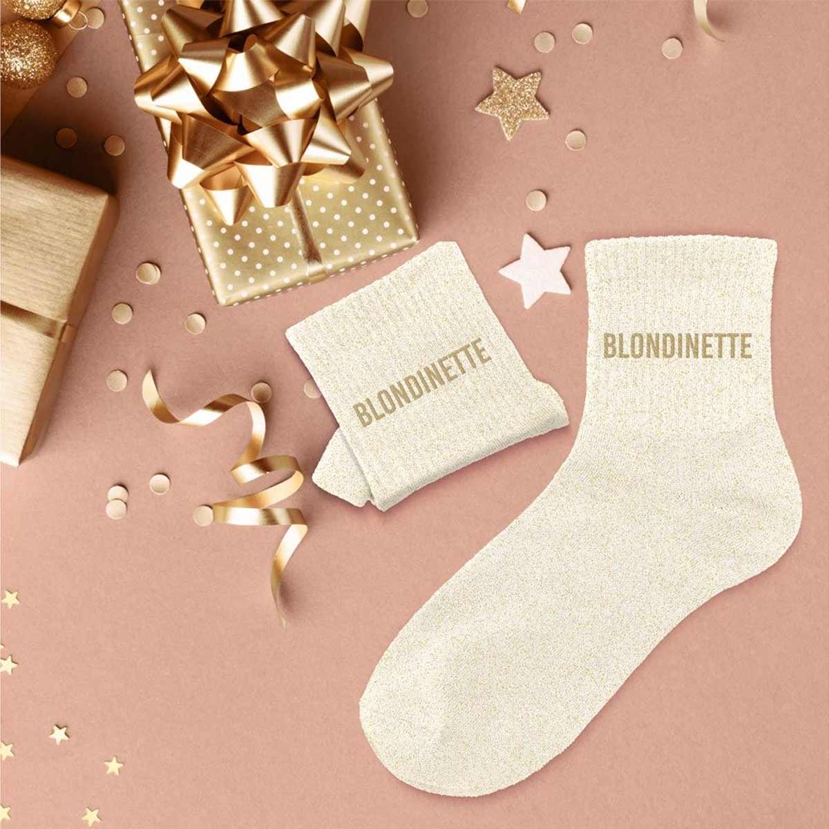 Paire de chaussettes Paillettes Blondinette  beige