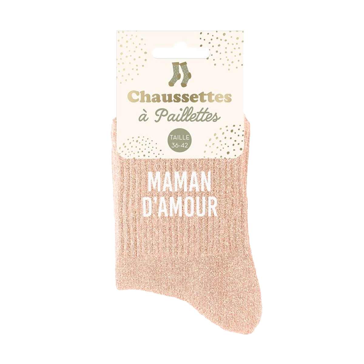 Paire de Chaussettes Pailletes Maman d'Amour